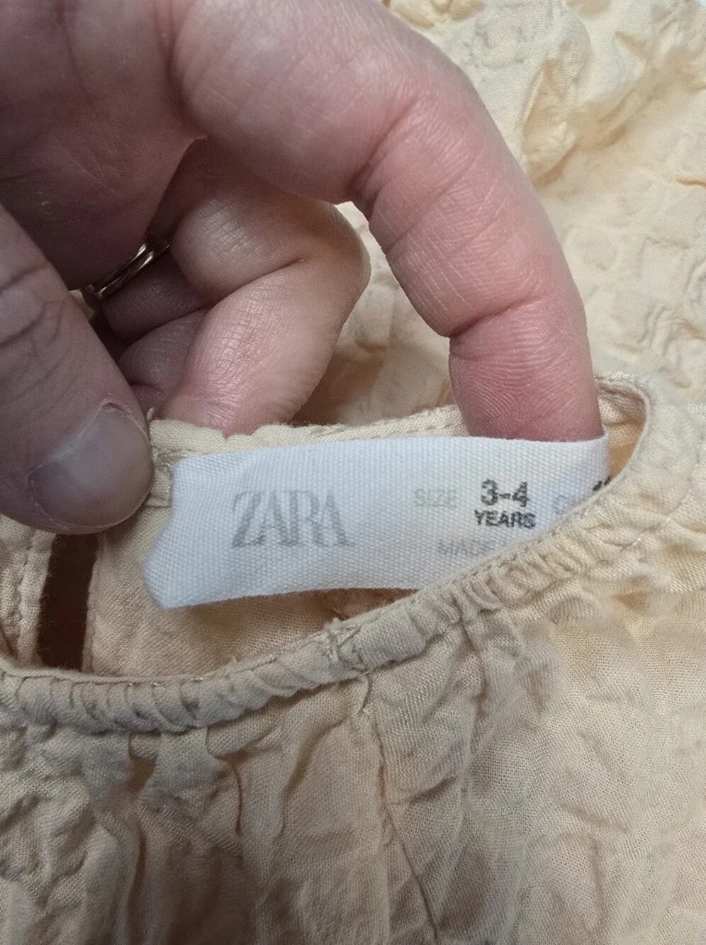 Zara Textured Weave Short-Sleeve Dress